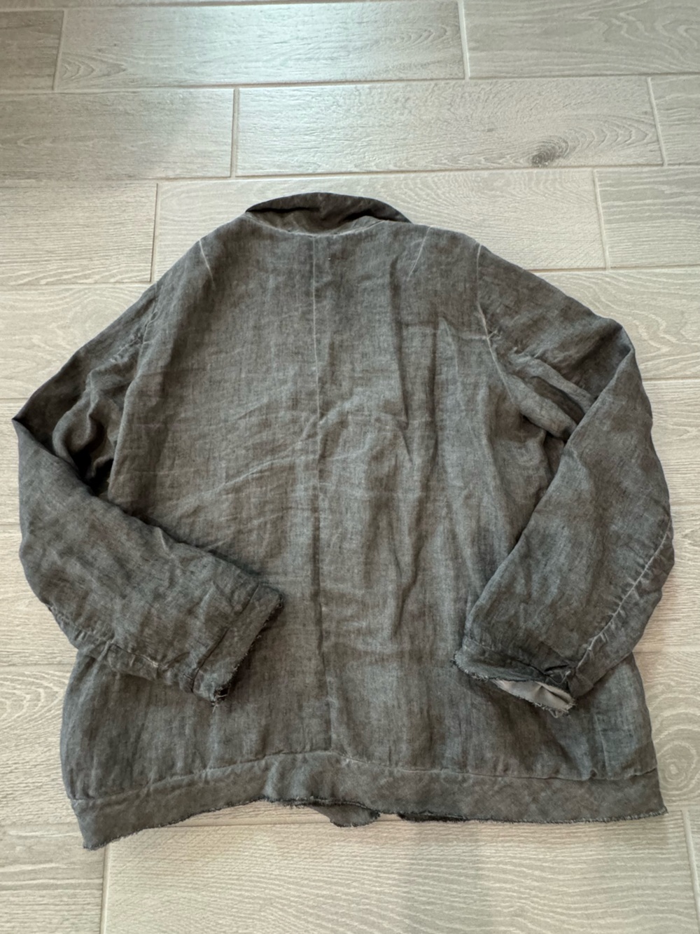 UMIT UNAL 100% Linen Lagenlook Avant-Garde Jacket Made in Turkey Size Large VGUC - Picture 2 of 6